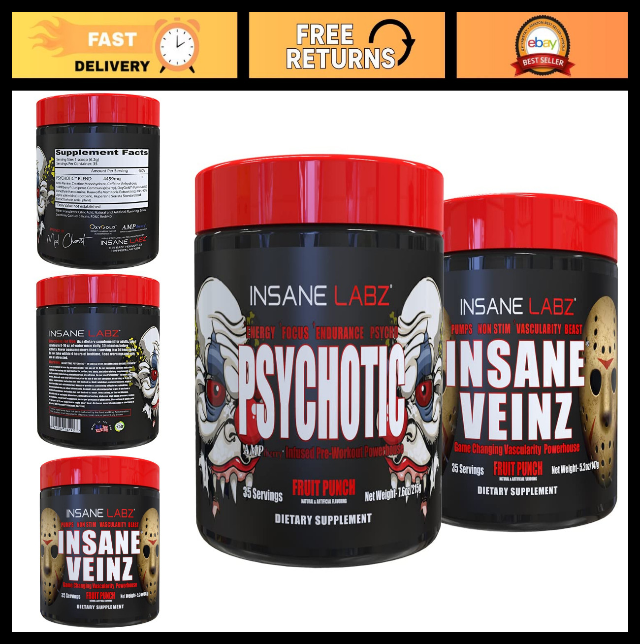 Pre Workout Nitric Oxide Booster Stack – Vascularity, Strength, Energy, Focus –