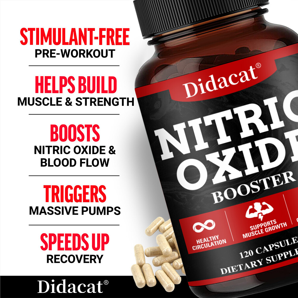 Nitric Oxide Booster Supplement Capsule– Promotes Nutrient Flow to Muscles&Heart