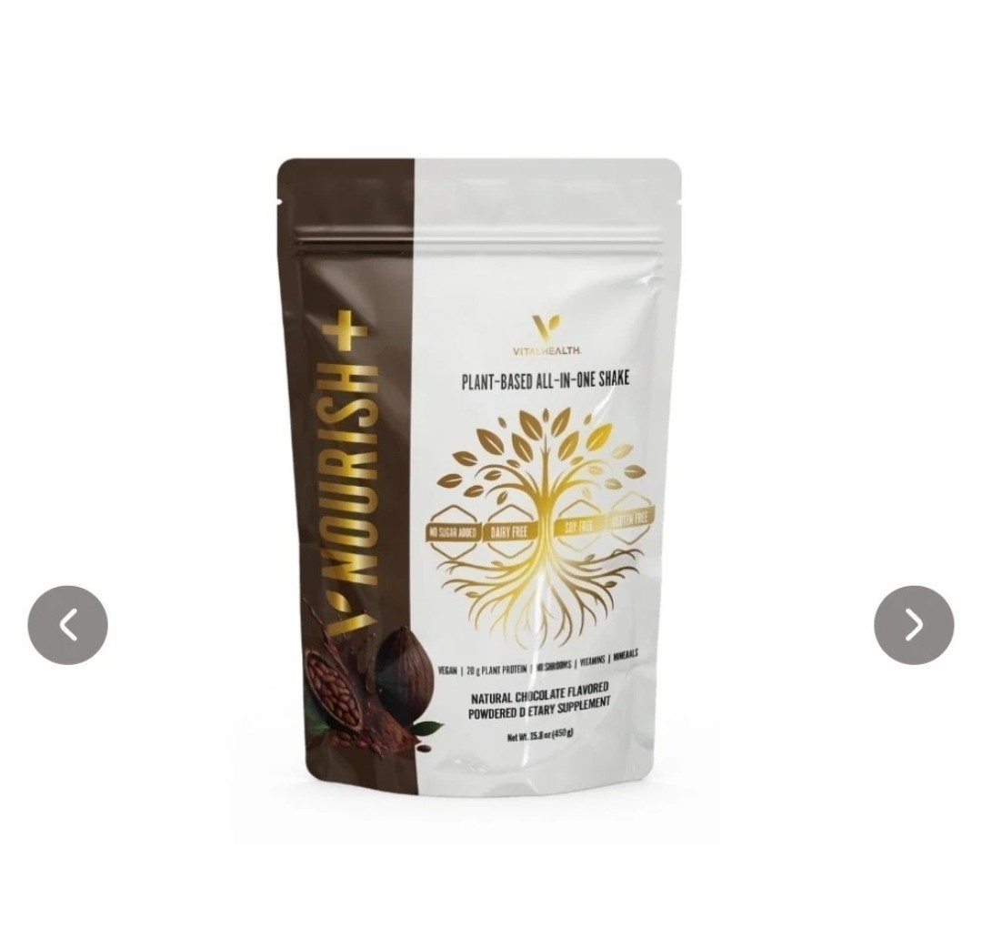 Vital Health Nourish+ Plant Protein Powder Natural Chocolate 15.8 oz