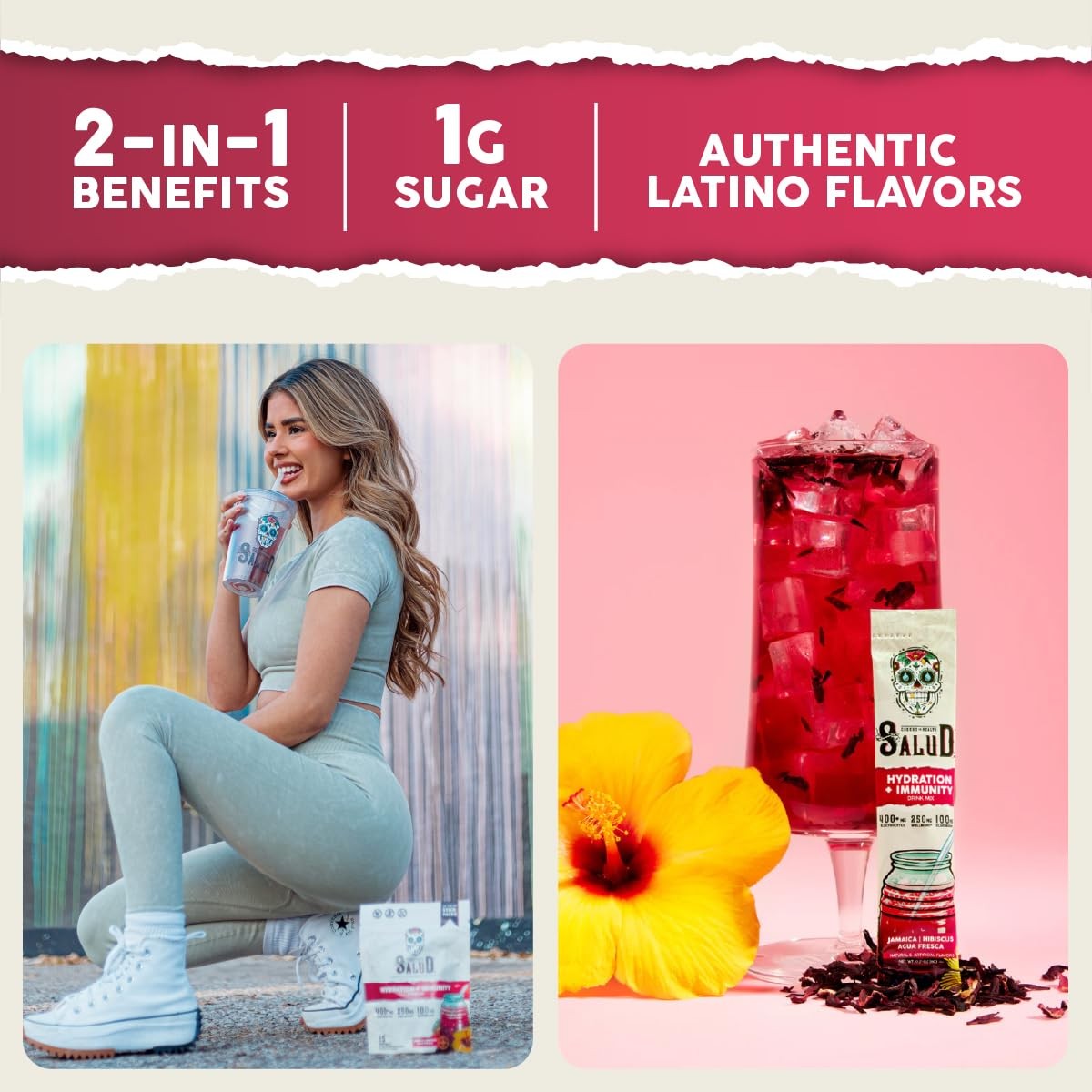 Salud 2-in-1 Hydration Packets + Immunity 0.21 Ounce (Pack of 15)