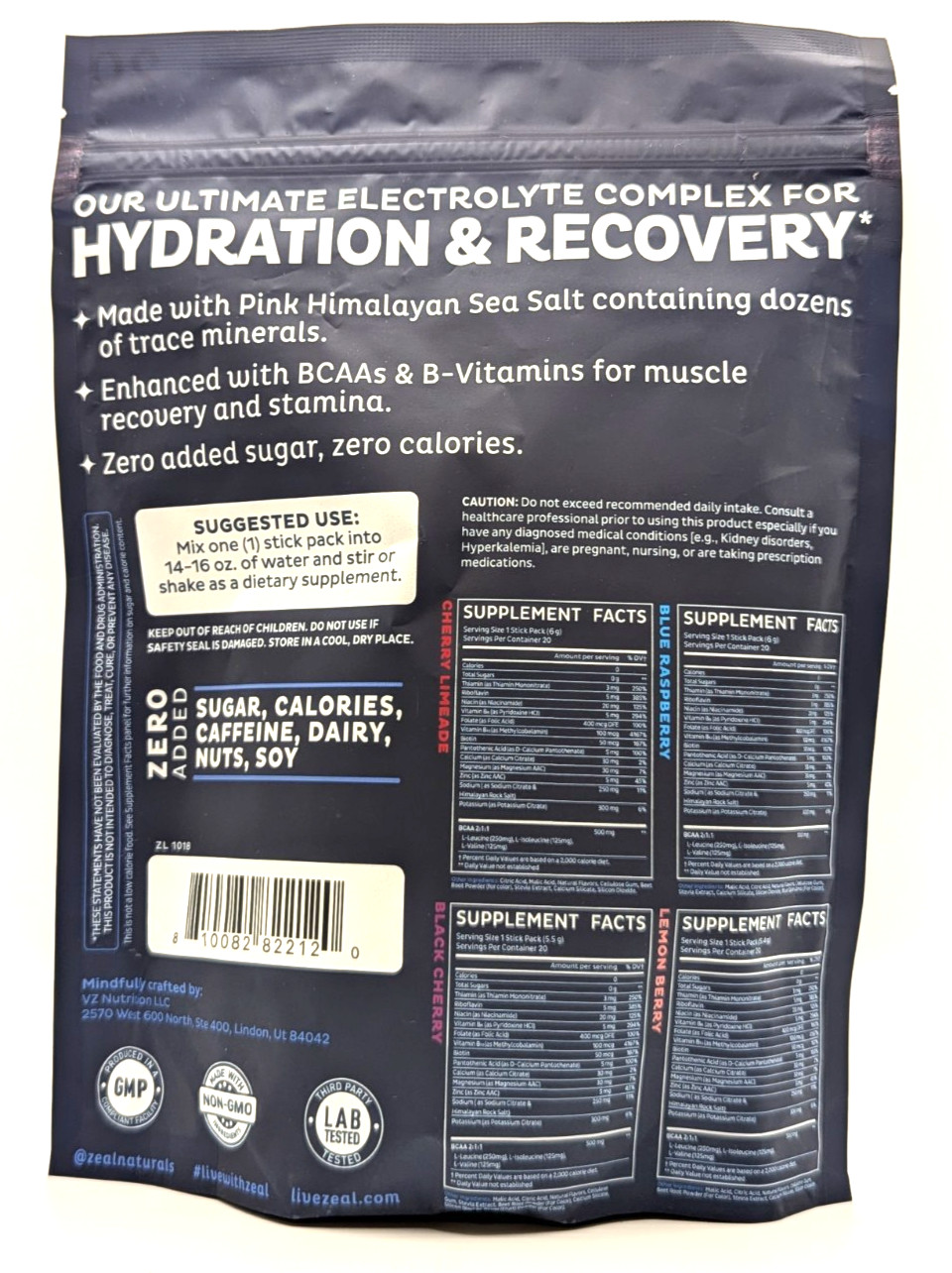 Zeal Naturals Enhanced Electrolytes, 20 Stick Packs, Variety Pack, Exp. 1/27