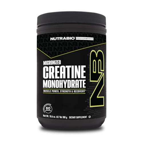NutraBio Pure Micronized Creatine Monohydrate Powder Supplement, Unflavored, g)