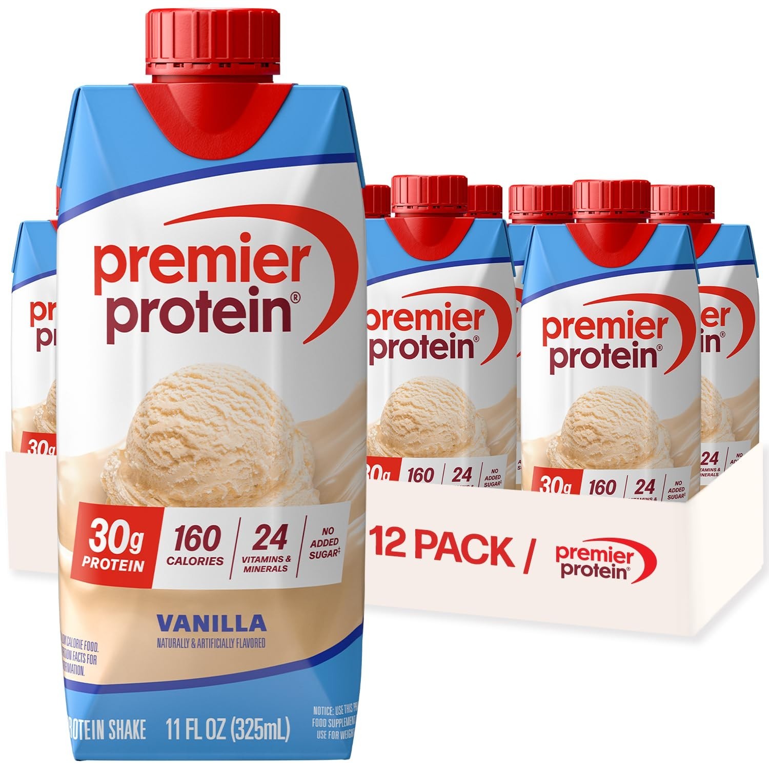 High Protein Vanilla Protein Shake 30g Ready Drink 12 Pack 11 oz Free Shipping