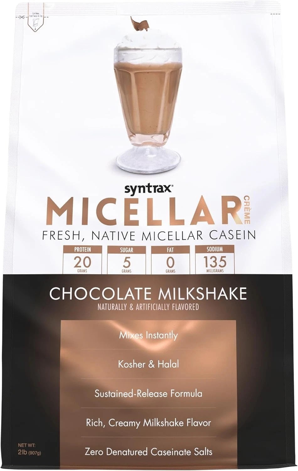 Native Micellar Casein Protein – 2 lb Chocolate Milkshake for Muscle Recovery