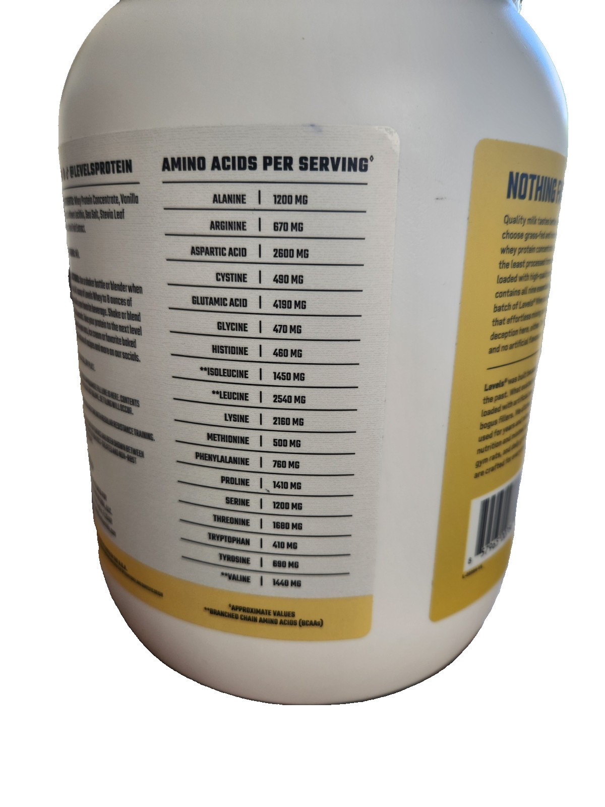Levels Grass-Fed Whey Protein Powder Vanilla Bean 1.48 lbs 23.7 oz NEW Sealed