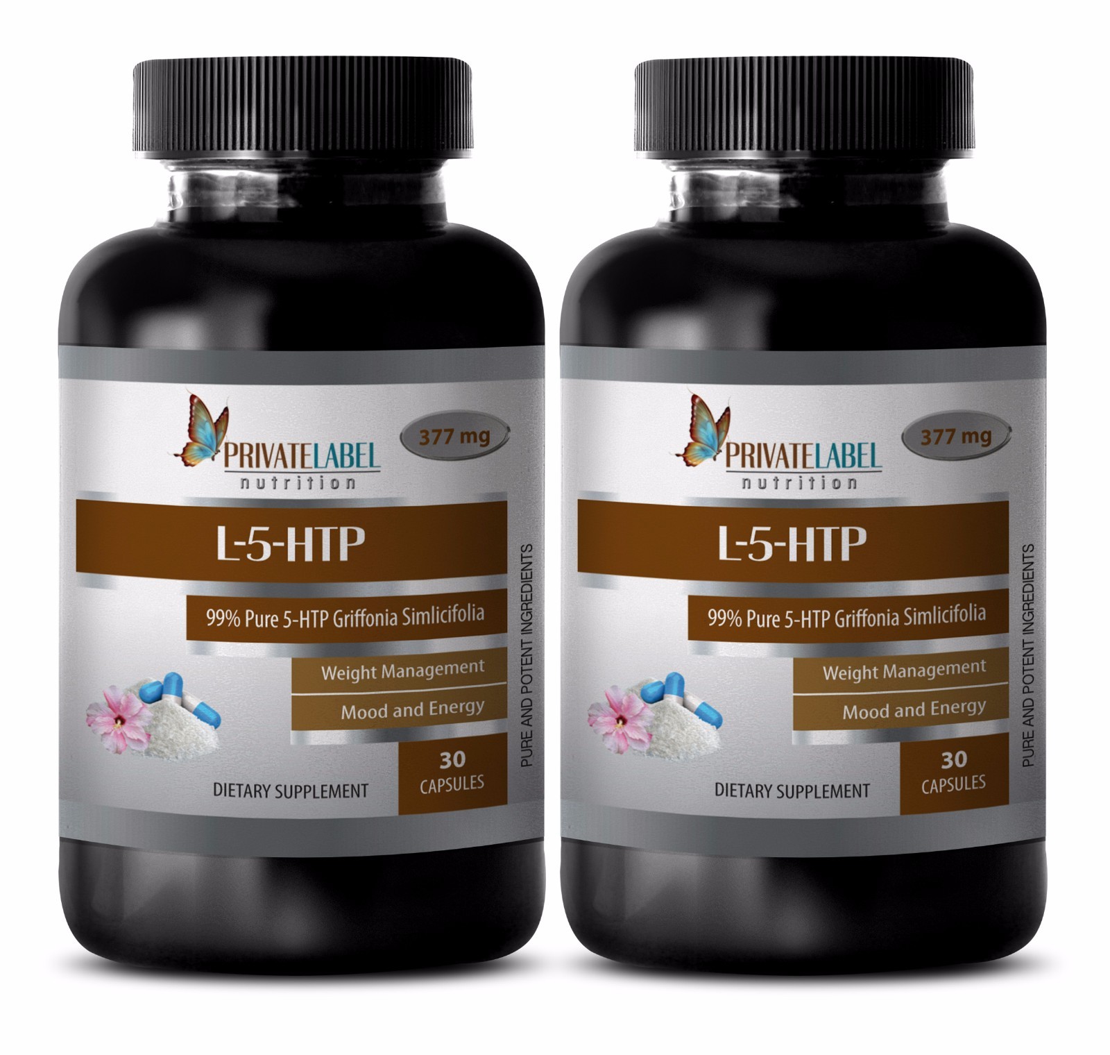 5 Htp Griffonia Bean – L-5-HTP 377mg. – Help Relieve Muscle Stress 2B