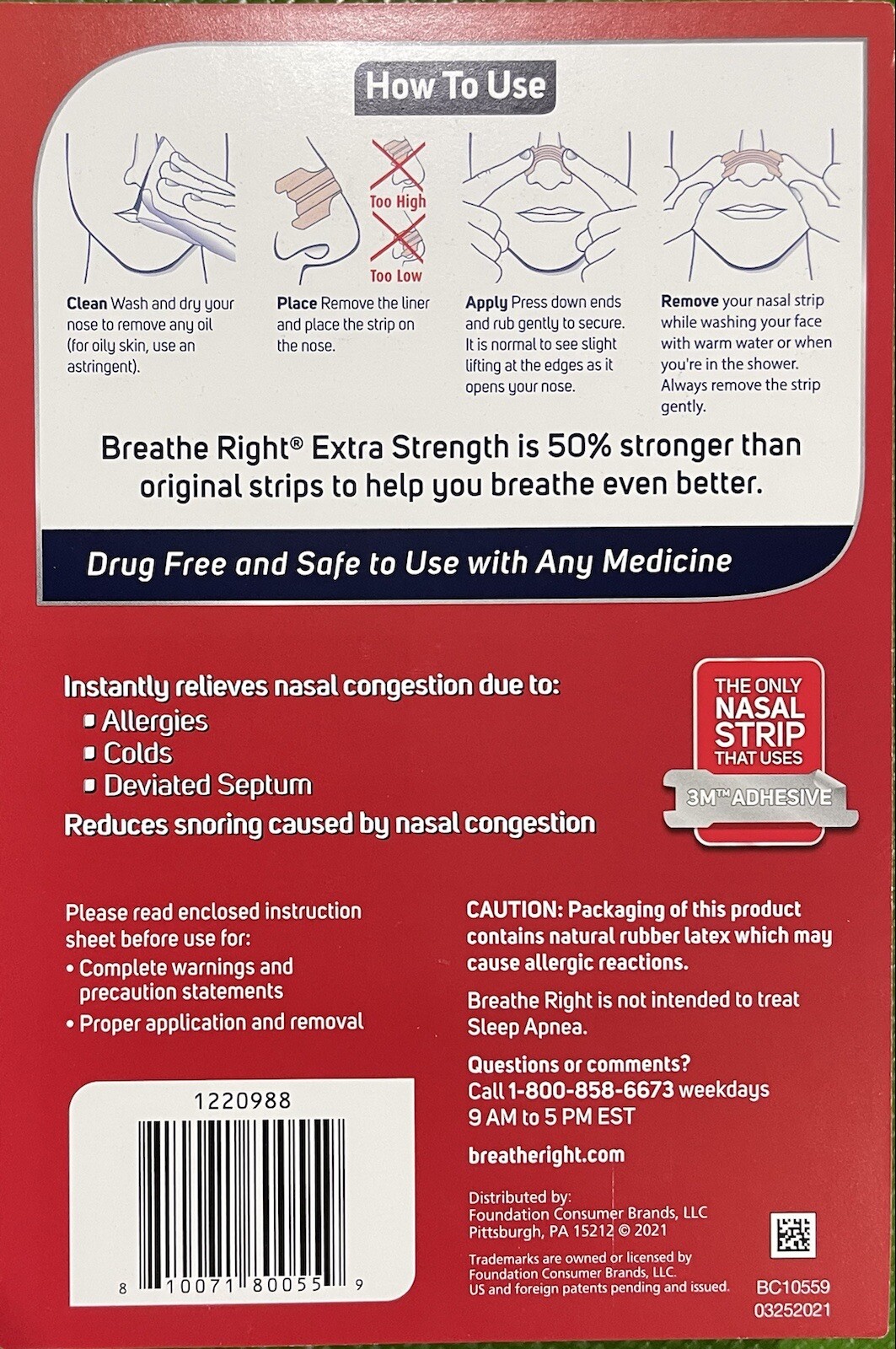 Breathe Right Extra Strength Tan Nasal Strips 72 Strip Relieves Nasal Congestion