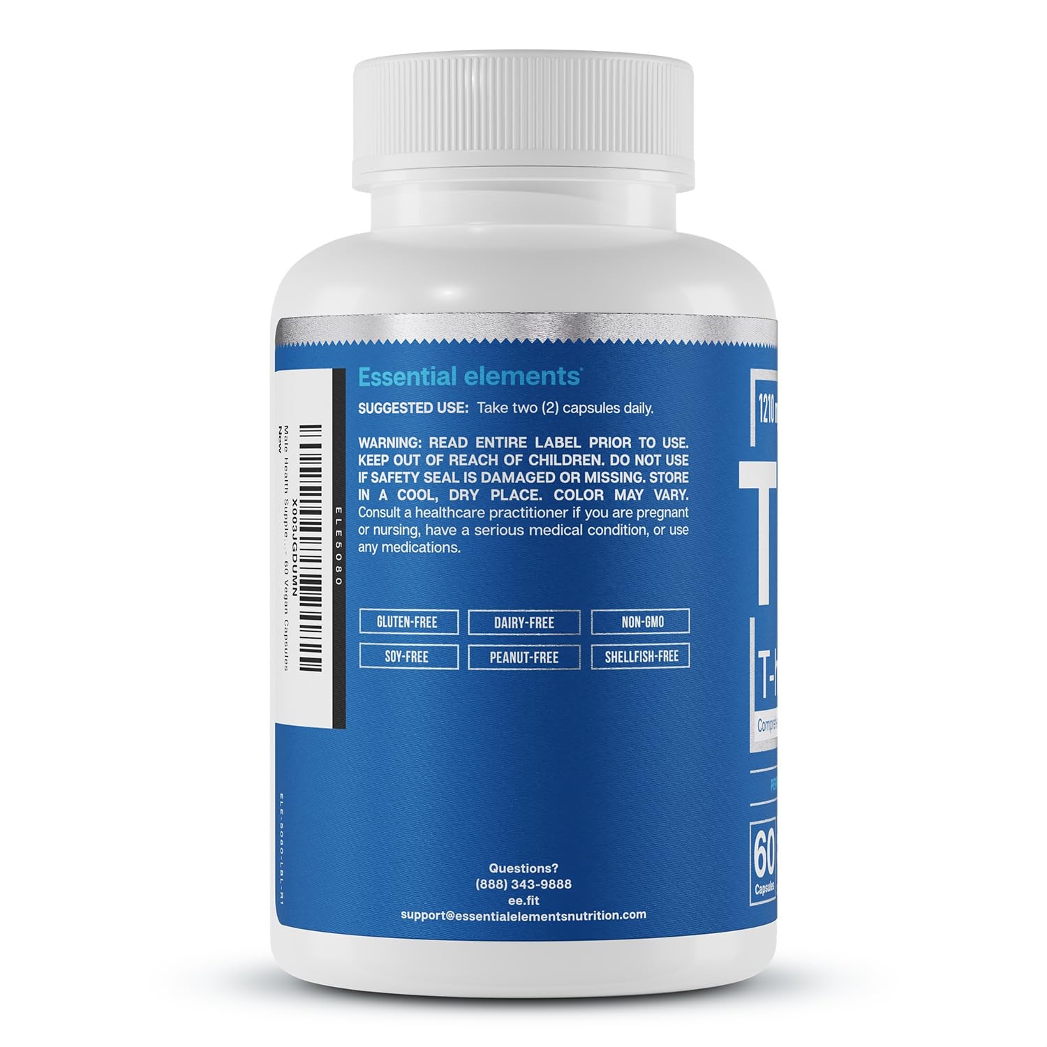 Essential Elements T-Hero – Daily Testosterone 60 Count (Pack of 1), Clear
