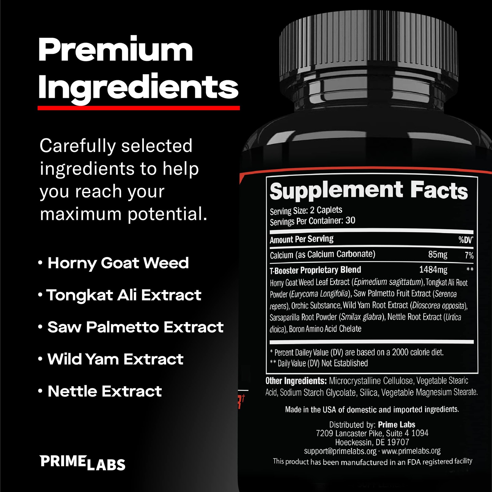 Prime Labs – Men’s Testosterone Booster – 60 Count (Pack of 1), Test