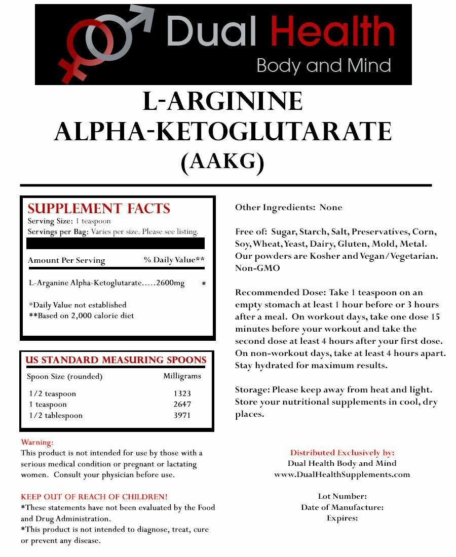 AAKG (1 lb.) L-Arginine Alpha Ketoglutartate Powder Nitric Oxide Pharmaceutical