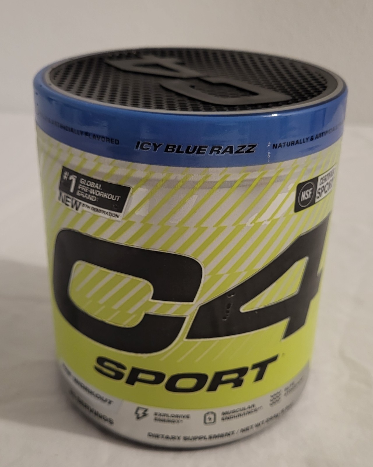 Cellucor C4 Sport Pre-Workout powder in Icy Blue Razz flavor New Sealed