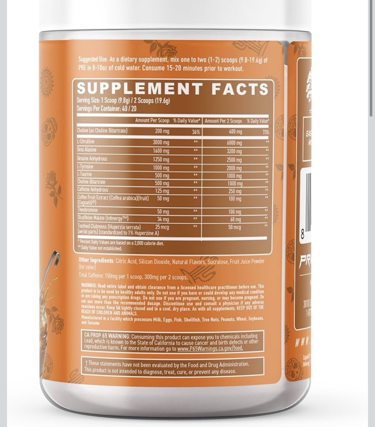 Primeval Labs PRE High Stim Pre-Workout Tamarindo Powder 40 Servings