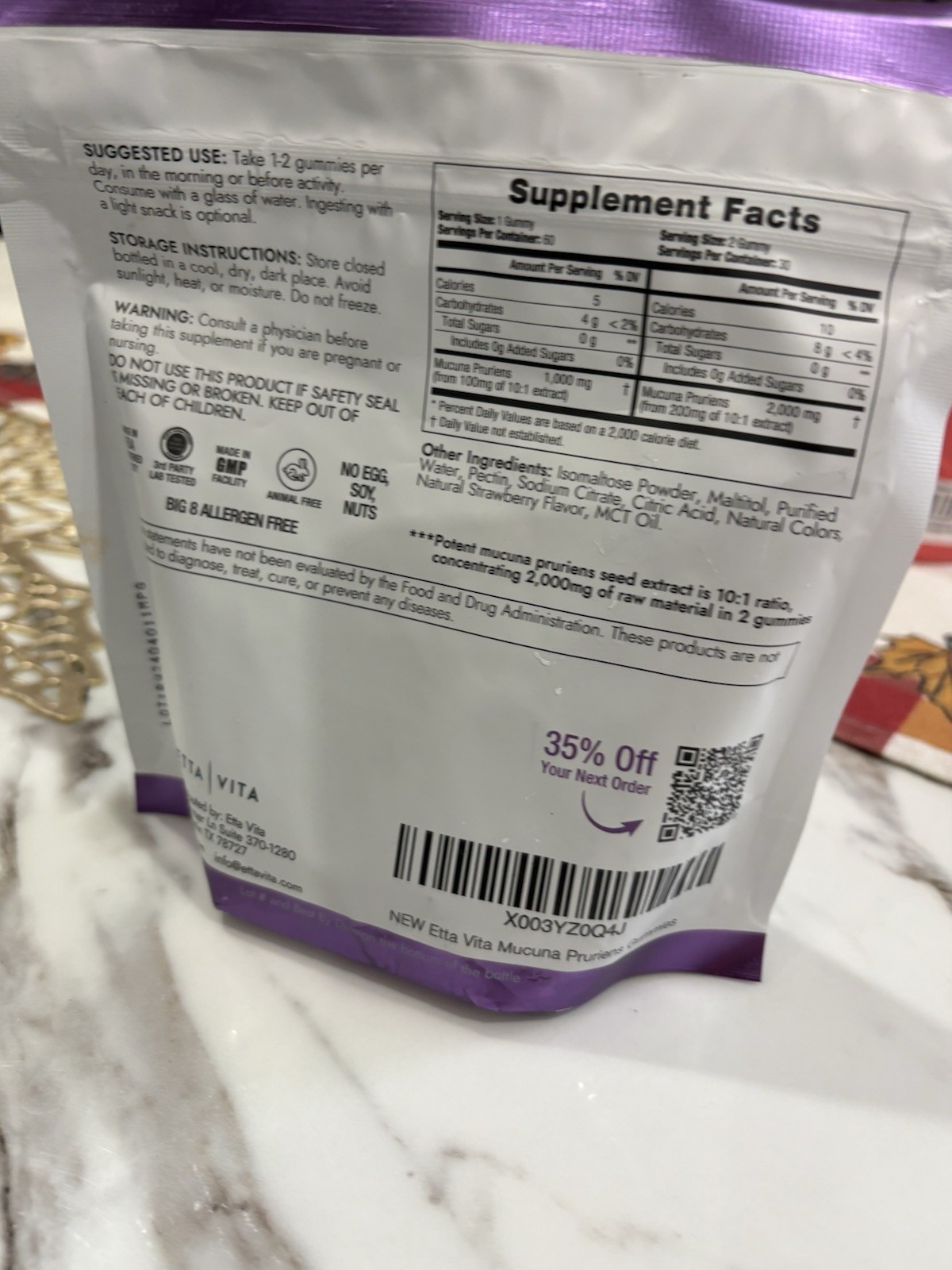 Dopamine Supplement – Sugar-Free Mucuna Pruriens Gummies 2g/serving Energy & …