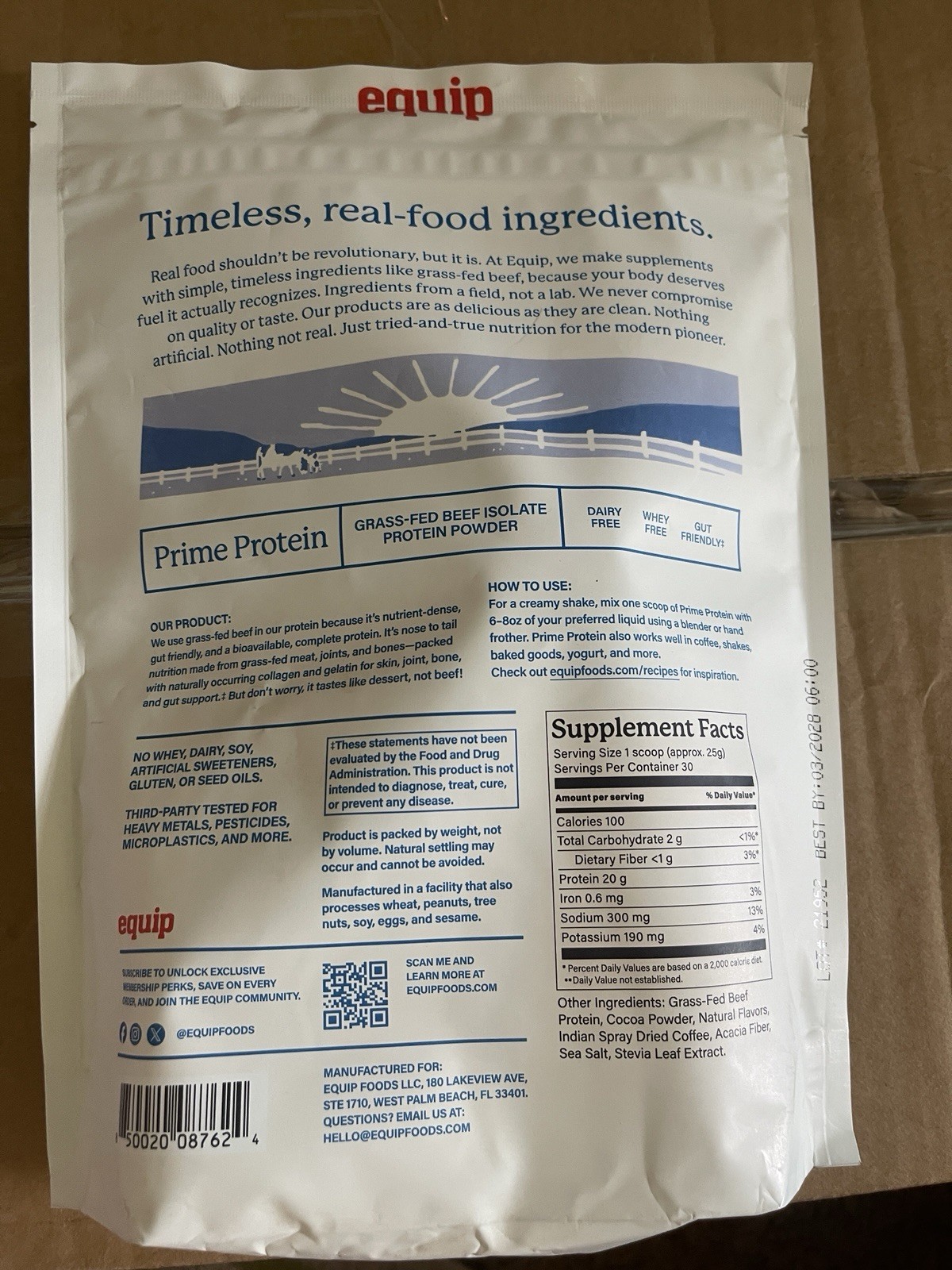 Foods Prime Protein Powder | Clean, Grass Fed Beef Protein Powder Mocha