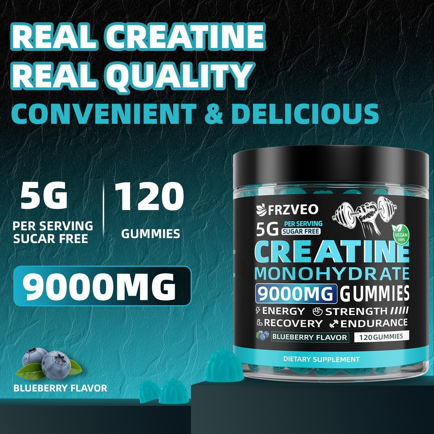 Creatine Monohydrate Gummies 9000mg for Men & Women, Potent Creatine Suppleme…