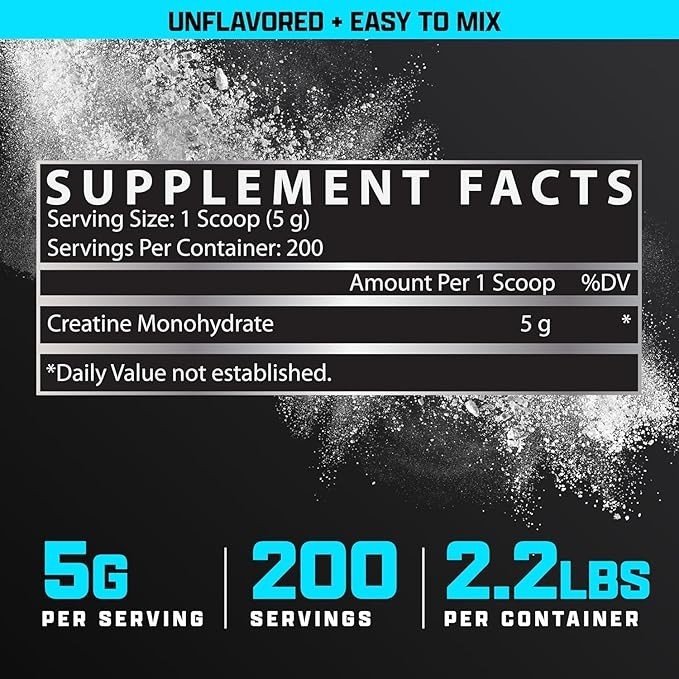 Nutrex Research Creatine Monohydrate Powder Unflavored Micronized Creatine