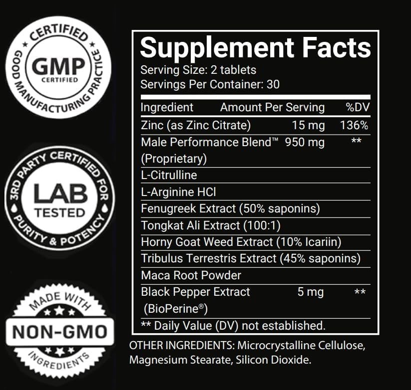 Male Performance – Fast Acting Pills for Men +Drive – Size – Stamina – Endurance