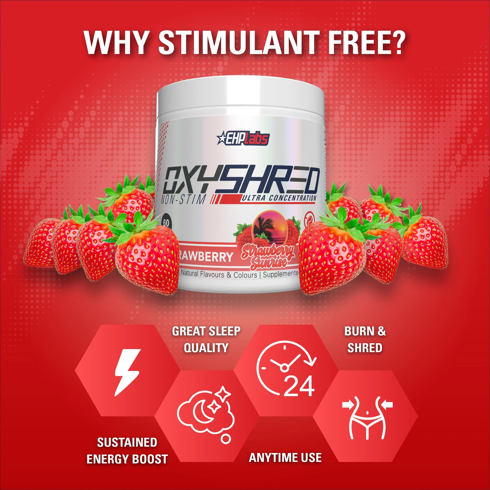 Oxyshred Non Stimulant Pre Workout Powder – Stim Free, Caffeine Free Preworkout