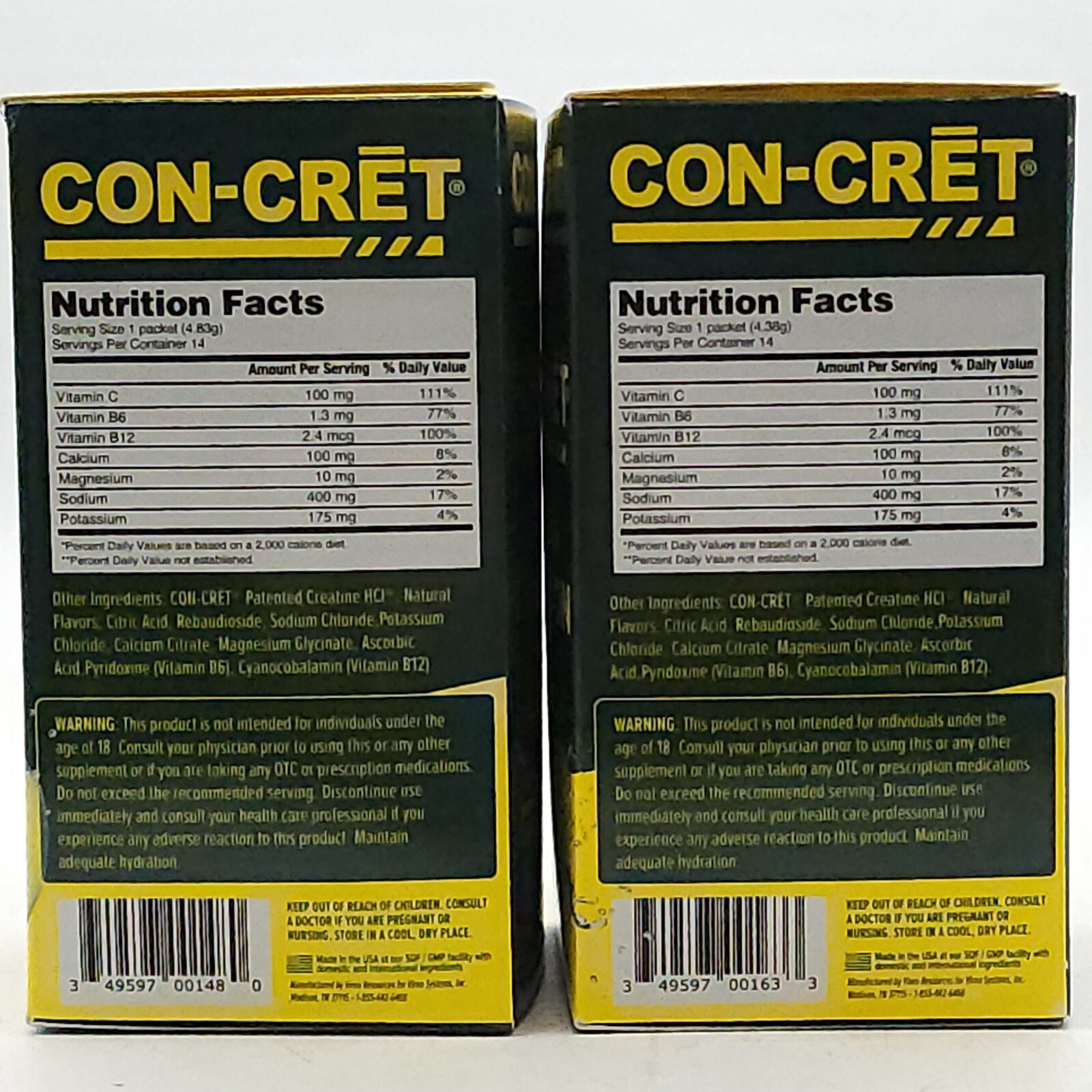 Con-Cret + Clean Hydration by ProMera Sports 14 Packets Pick Flavor