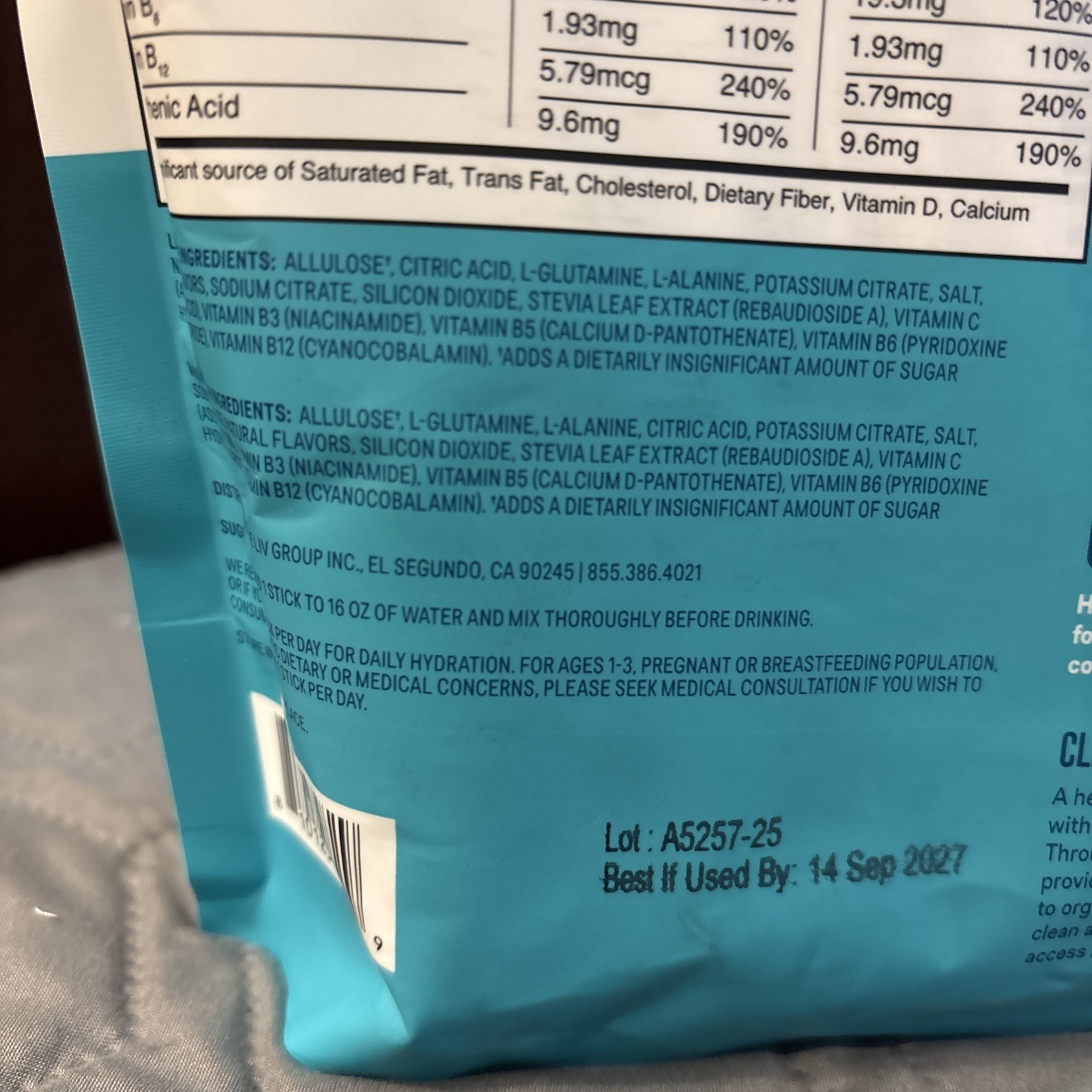 Liquid IV Hydration Multiplier Sugar-Free Lemon Lime White Peach 30 Sticks