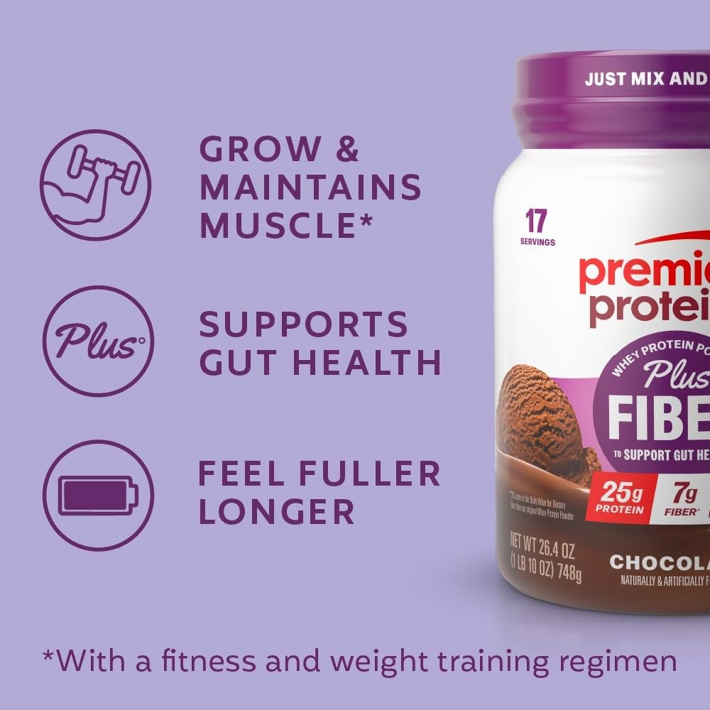 Chocolate Protein Powder with Fiber for Gut Health – 25g Protein, 7g Fiber