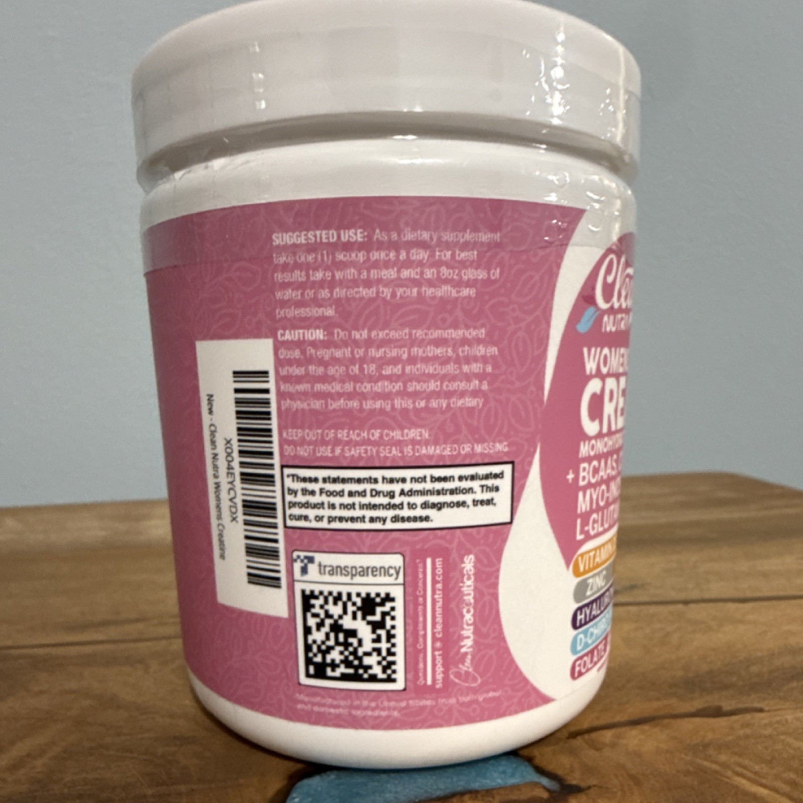 Clean Nutra Creatine Monohydrate Powder Women 5000mg Collagen 30 Servings