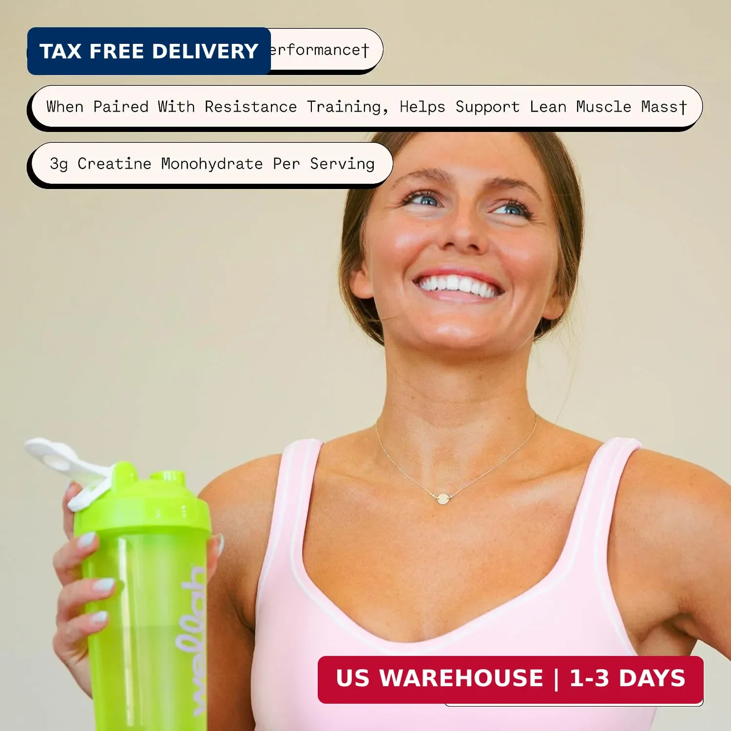 Wellah Creatine for Women (Strawberry Lemonade) 50 Servings | Creatine Monohydra