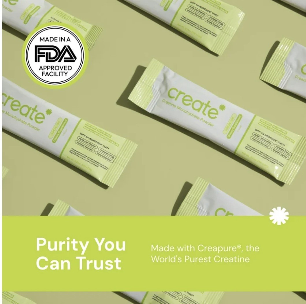 Create Creatine Monohydrate Powder Lemon Lime Dietary Supplement 30 sticks – New