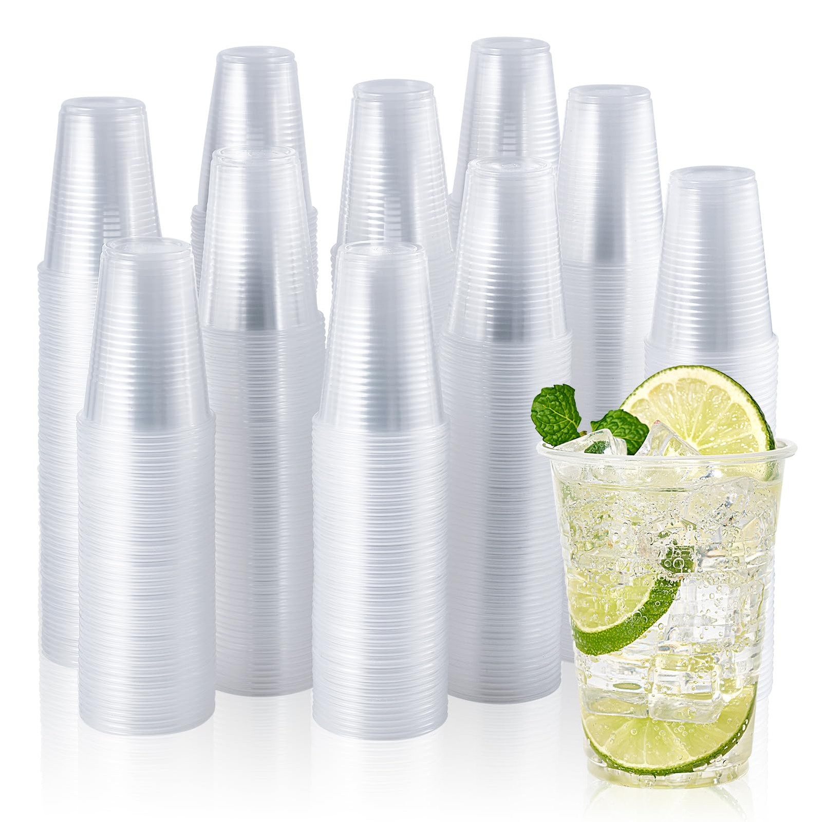Vplus 2000 Pack 9 OZ Clear Plastic Cups 9 Ounce Disposable Cold Water Party