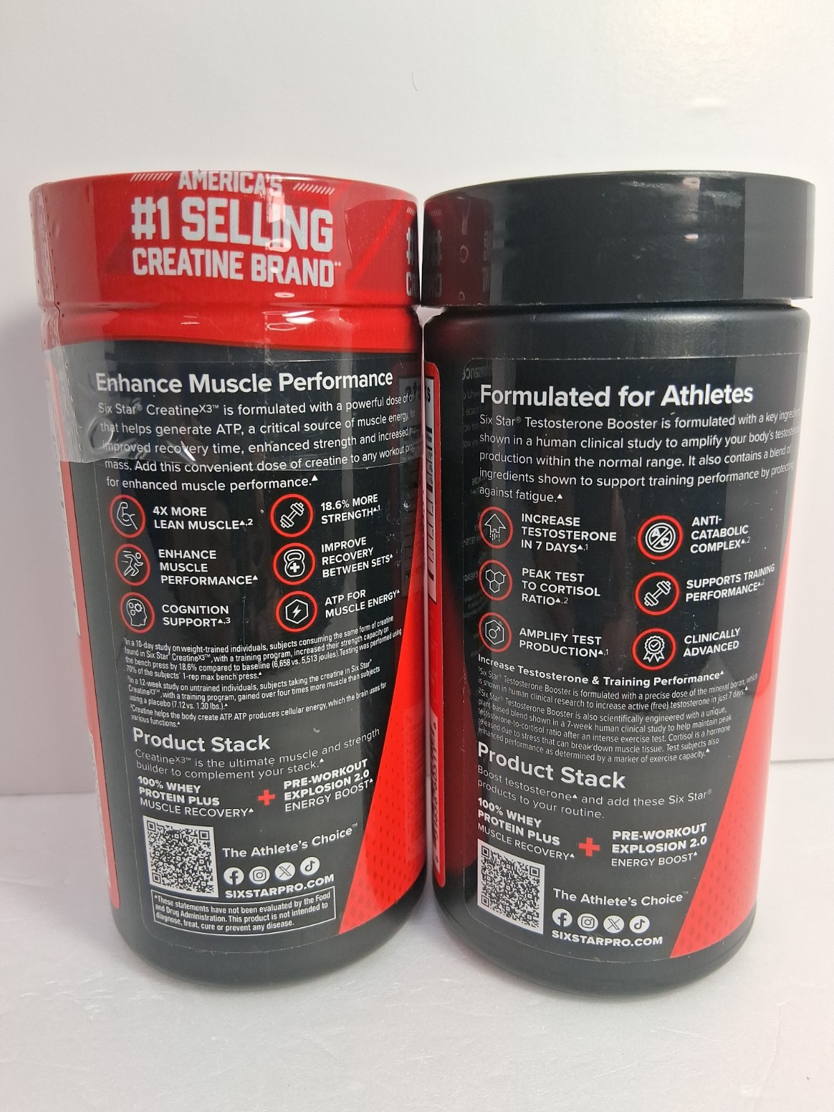 2PK SixStar Creatine X3 Testosterone Booster 60 Tabs EACH Exp: 11 12/28 New
