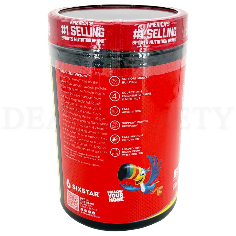 Six Star 100% Whey Protein Gluten Free Plus Kelloggs Froot Loops 1.81 lbs