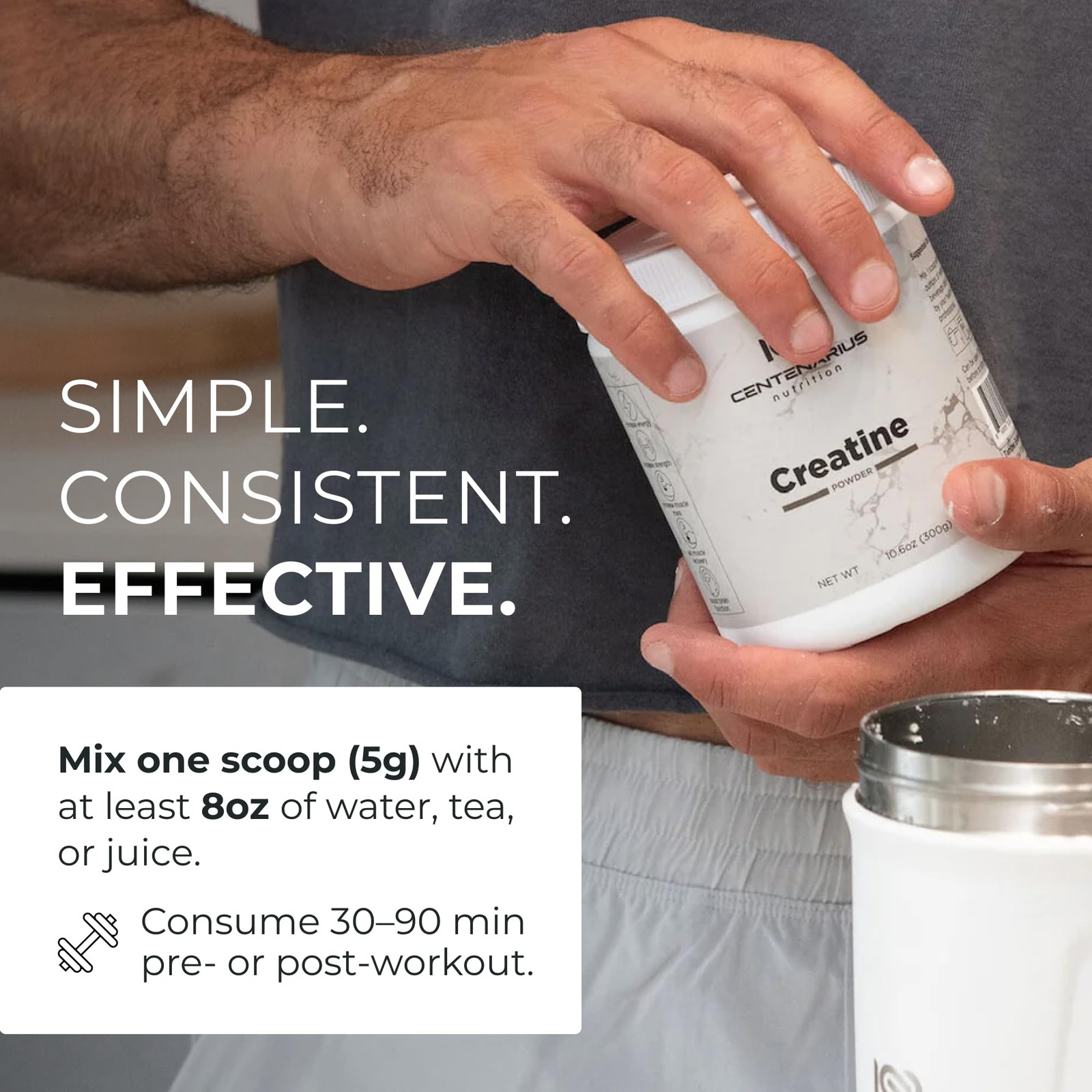Monohydrate Powder Unflavored 300g, Micronized Creatine Supplement for Men women