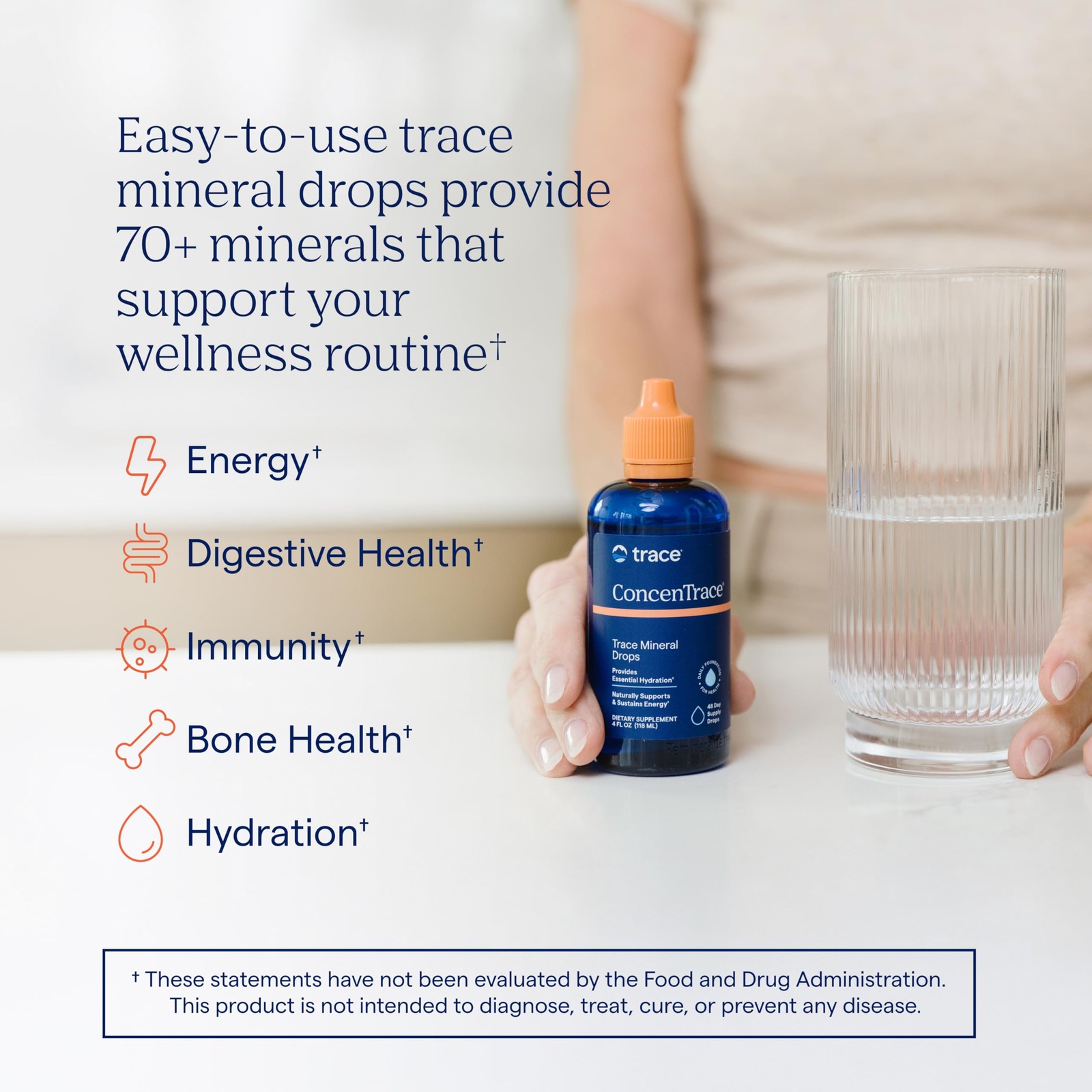 Trace Minerals ConcenTrace Trace Mineral Drops | Energy, Digestion, Bone Support