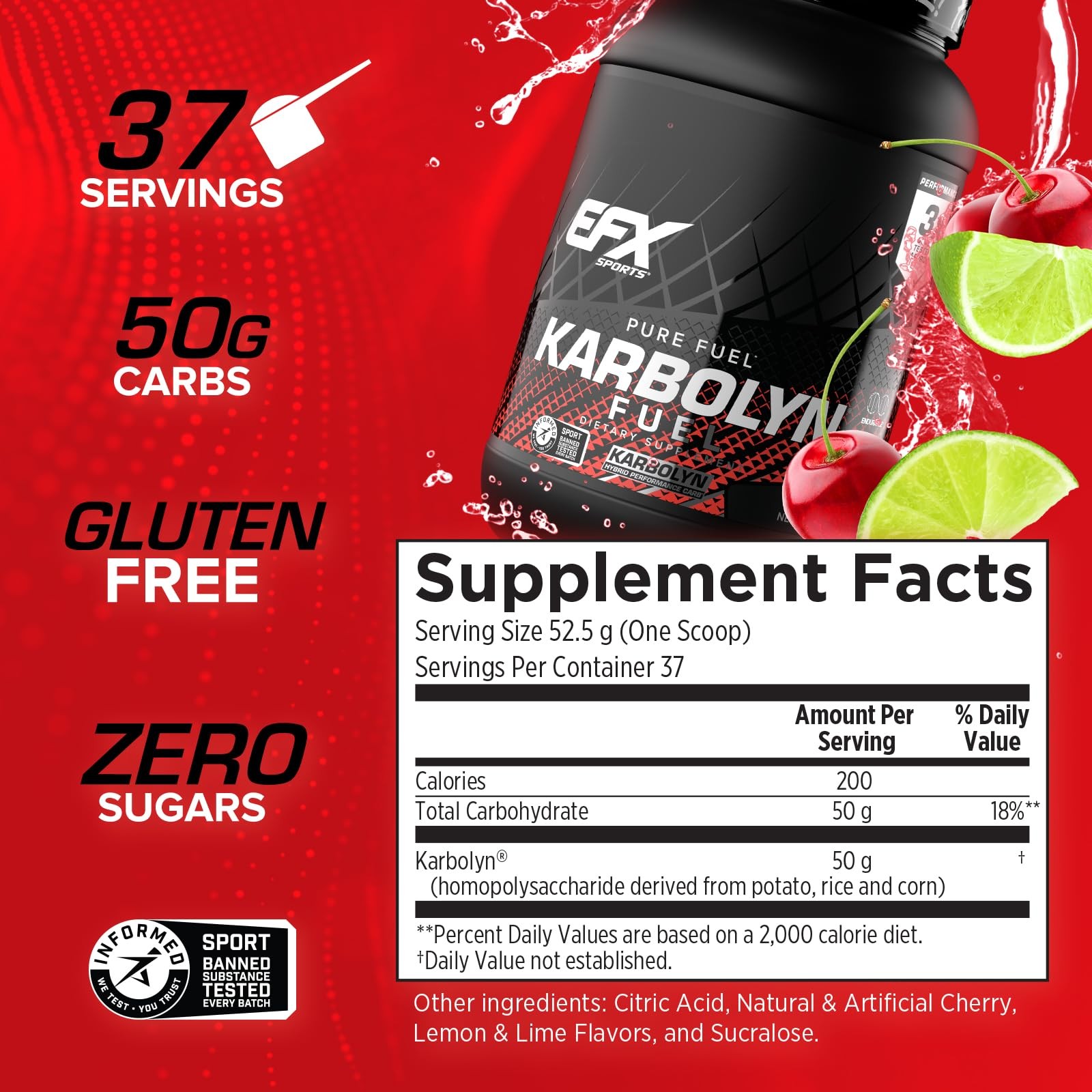 EFX Sports Karbolyn Fuel | FastAbsorbing Carbohydrate Powder | Carb Load, Sus…