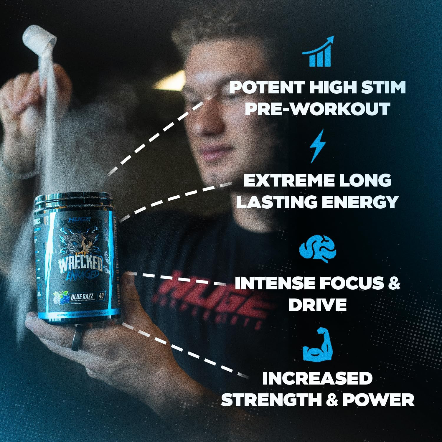 Wrecked Enraged High Stim Pre Workout – Extreme Hardcore Formula for Intense Ene