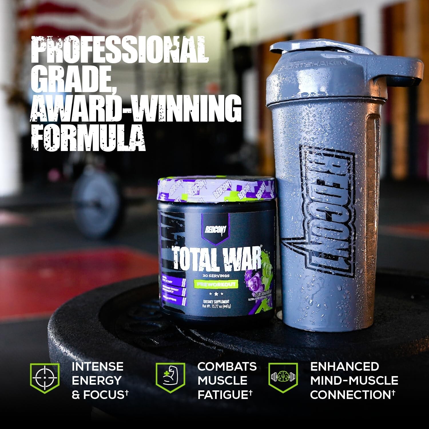 REDCON1 Total War Preworkout Contains 320mg of Caffeine from Green Tea, Juniper