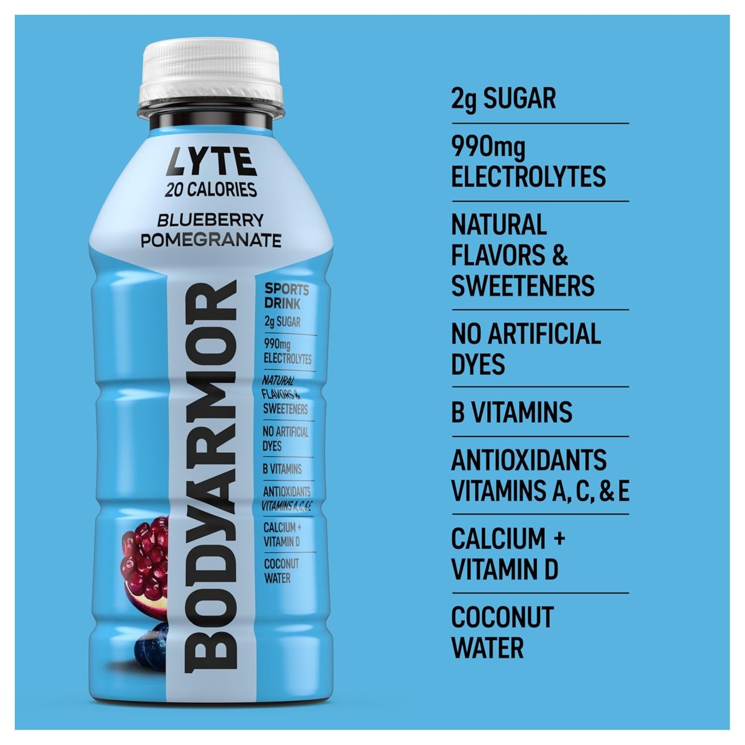 Lyte Sports Drink Low-Calorie Beverage, Blueberry Pomegranate, Coconut Water …