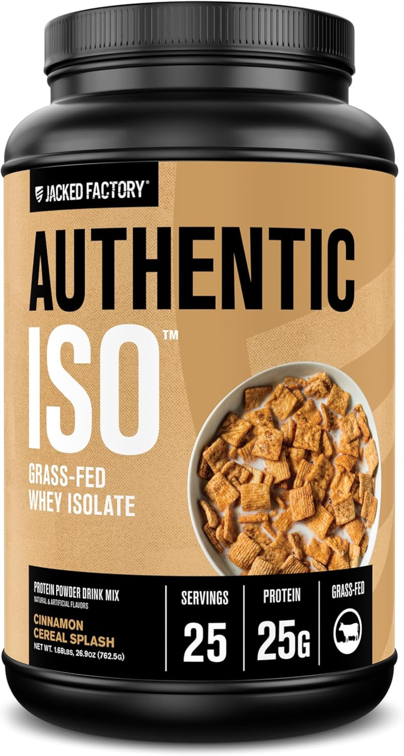 Authentic ISO Grass Fed Whey Protein Isolate Powder – Low Carb, Non-Gmo Muscle B