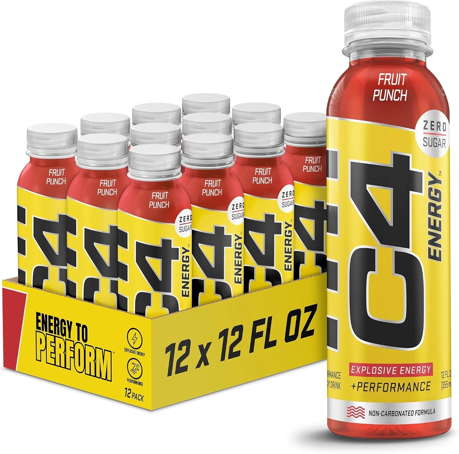 C4 Energy Fruit Punch Drink with Beta-Alanine, Zero Sugar – Perfect for Workouts