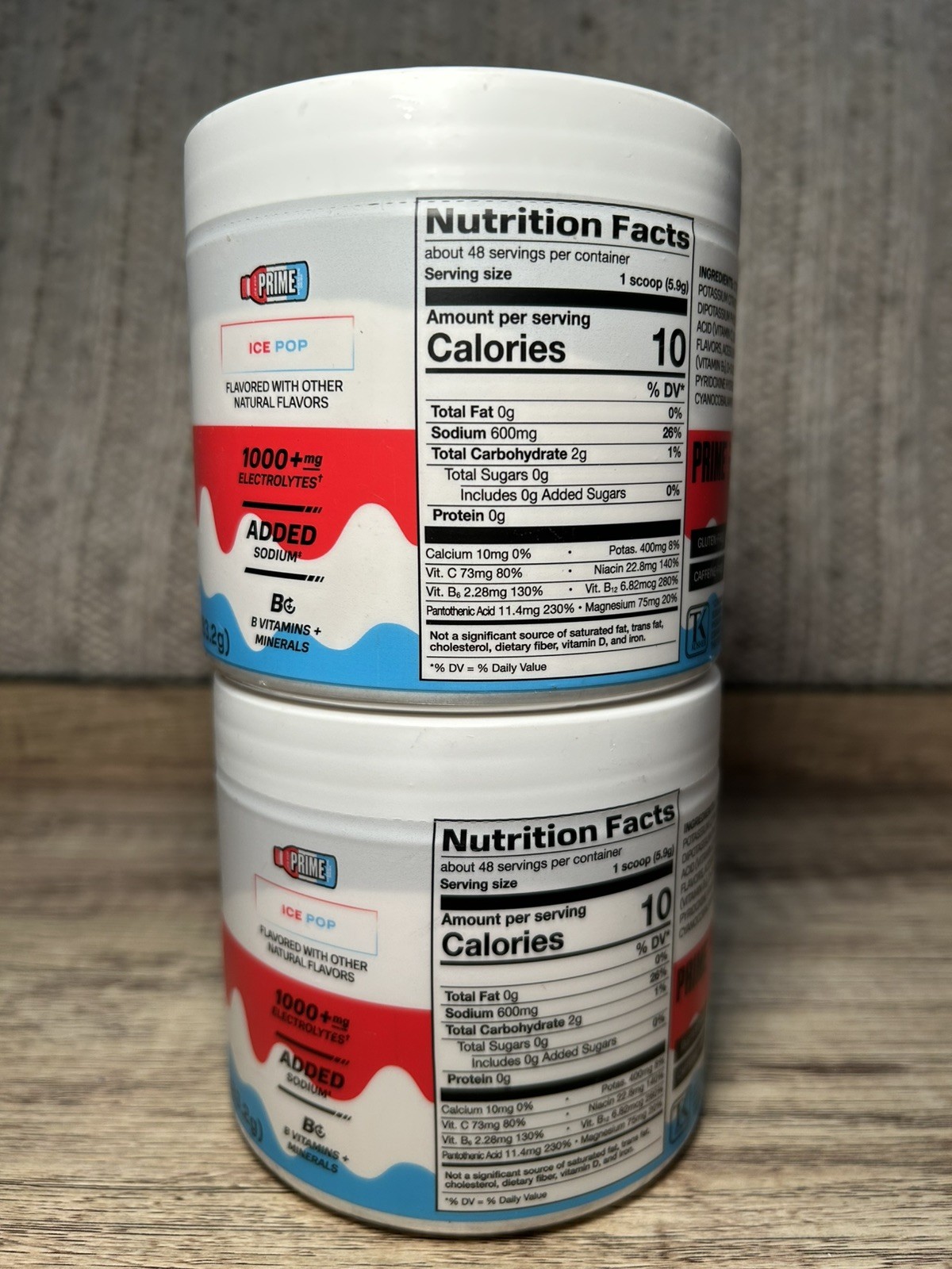 Prime Rapid Rehydration Electrolyte Powder Ice Pop 9.9oz Exp 2/28 2 Pack!