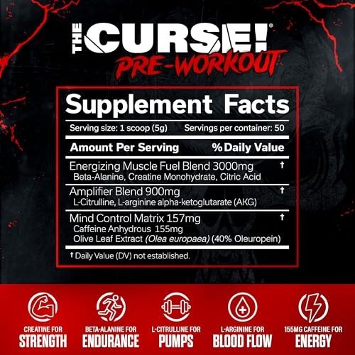 Pre Workout Powder 50 Servings Lemon Rush Creatine Beta Alanine L Citrulline