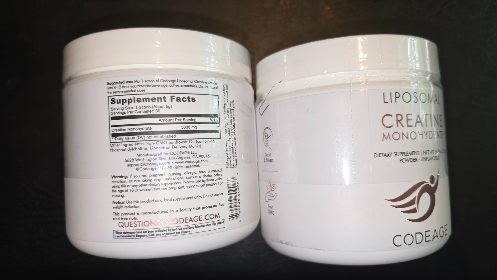 2 Pack CODEAGE Liposomal Creatine Monohydrate 30 Servings Powder Exp 03/27