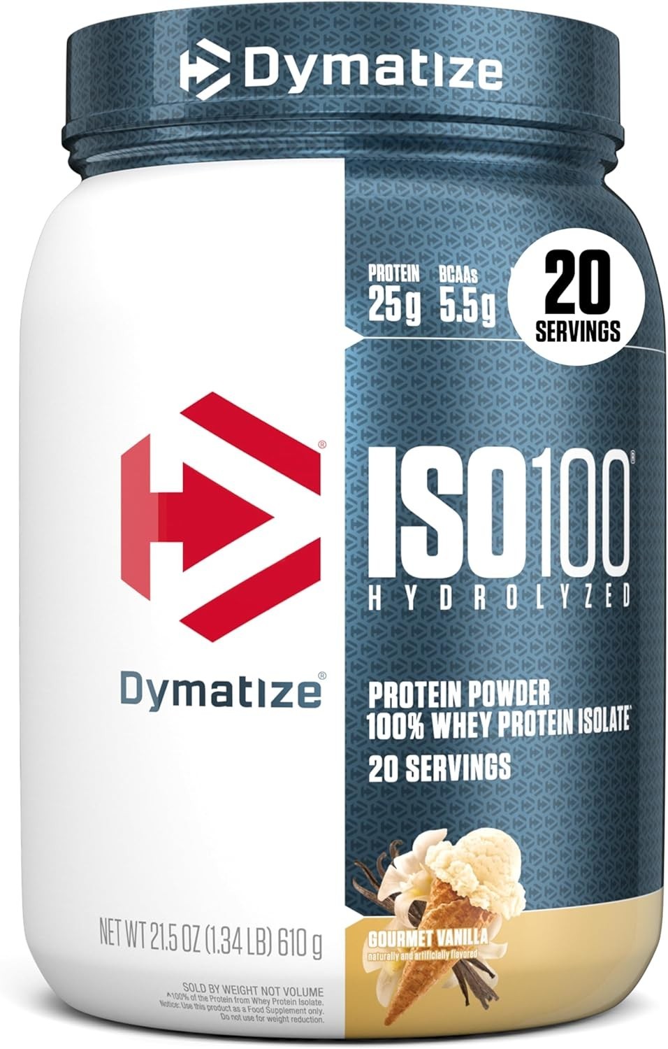 Dymatize ISO100 Whey Protein Powder Isolate, Gourmet Vanilla, 25g of Protein
