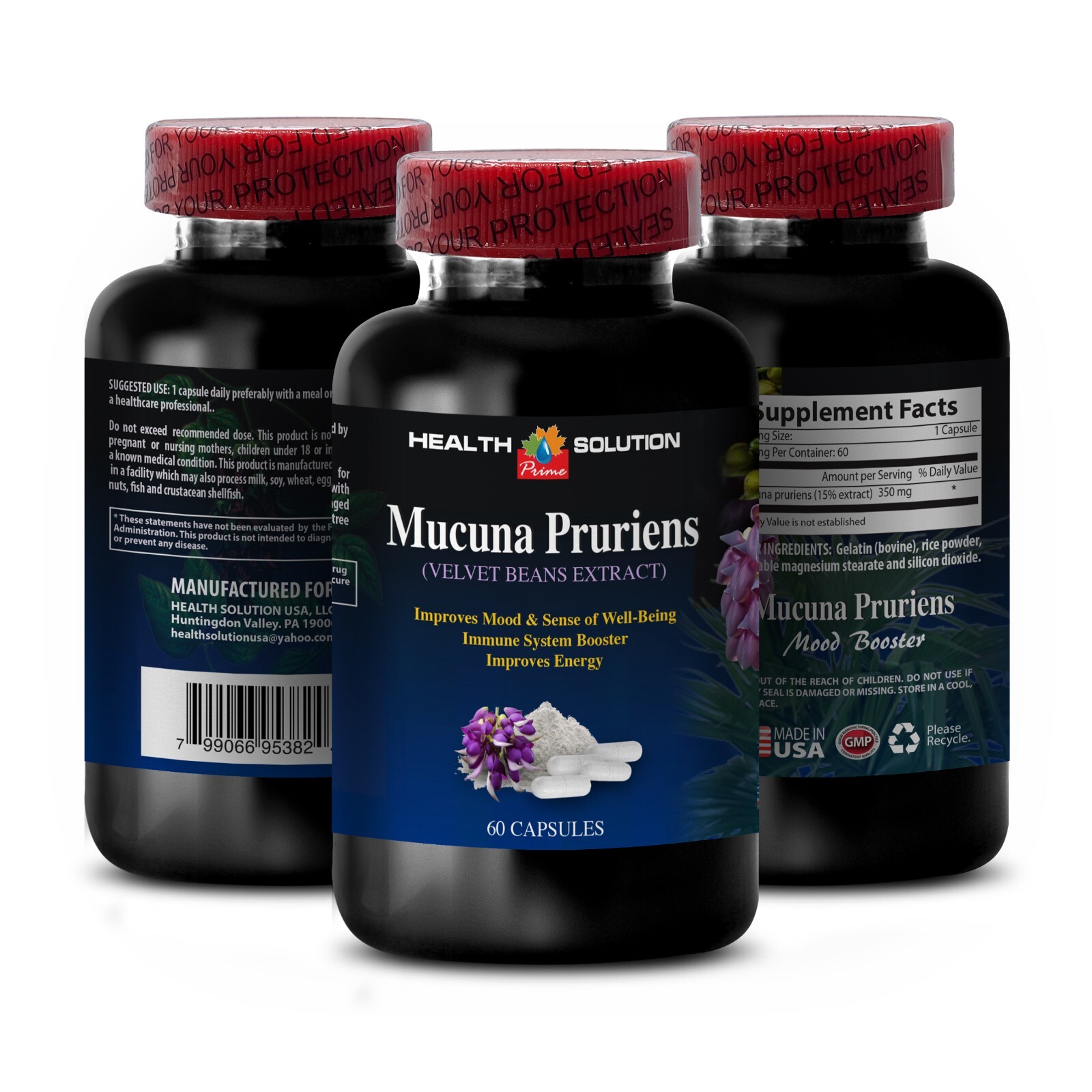 Brain Supplement – MUCUNA PRURIENS VELVET BEANS EXTRACT (2 Bottles)