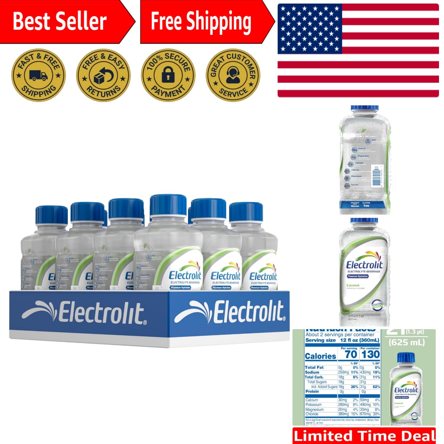 12-Pack Coconut Electrolyte Drink – Hydration Support for Active Lifestyles