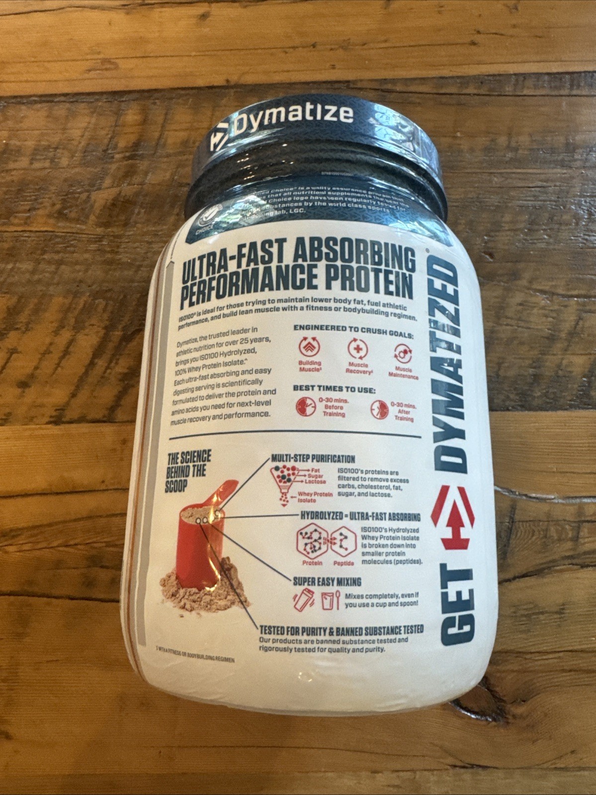 ISO100® Hydrolyzed, 100% Whey Protein Isolate Gourmet Chocolate, 1.43lb Exp 3/28