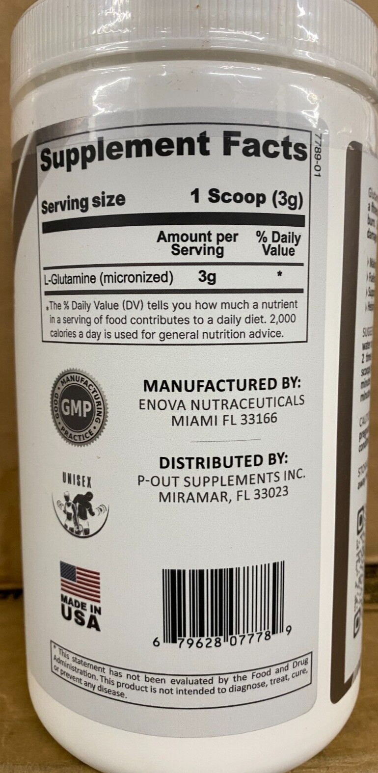 P-Out Performance Series Glutamine – 5000mg – 134 Servings, Made in USA NEW