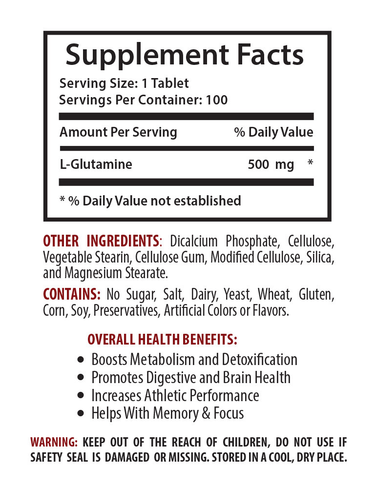 Fat Burner – L-GLUTAMINE 500mg – Repair The Muscle 2B
