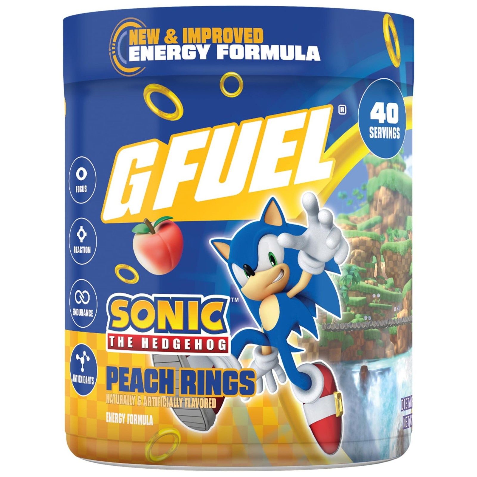 G Fuel Sonic 2.0 Energy Drink Powder, Pre Workout Caffeine Mix for Gaming, Su…