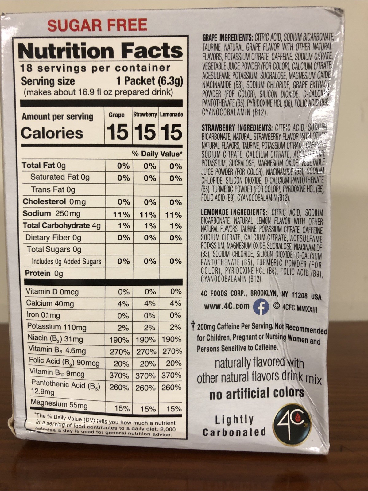 Energy Rush Hydration Electrolytes 200 mg Caffeine 18 packets